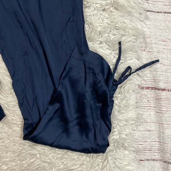 NWT Tularosa Revolve Joey Slate Blue Satin Genie High Rise Pants - Picture 8 of 12